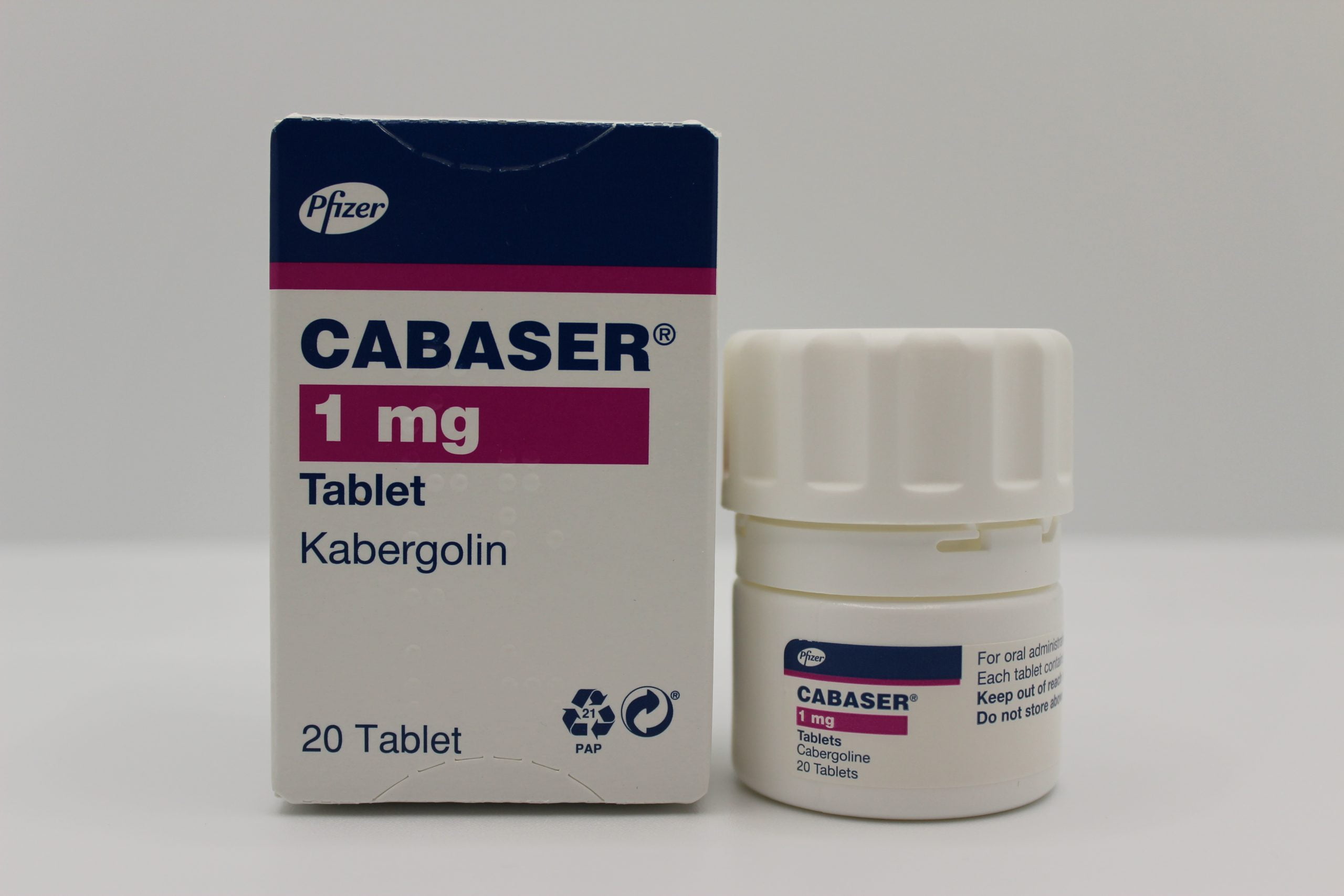 Cabaser_1mg-scaled-1.jpg Pfizer Cabaser (Cabergoline) 1mg 20xTablets - Image 1